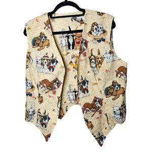 Homemade Hand Crafted  Reversible Dog & Cat Print Vest Animal Lovers Delight M/L